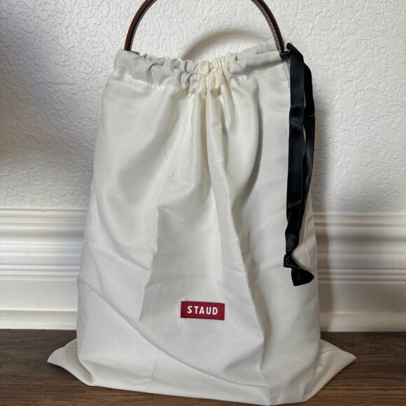 Staud Rey Tan Leather Structured Shoulder Bag - Picture 4 of 8